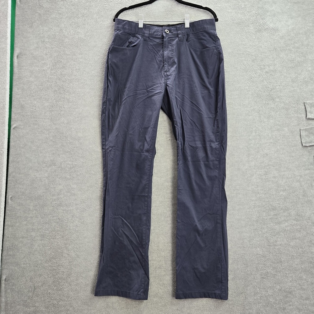 Eddie‎ Bauer Men Pants 34X32 Blue Nylon Spandex Zipper 30" Inseam